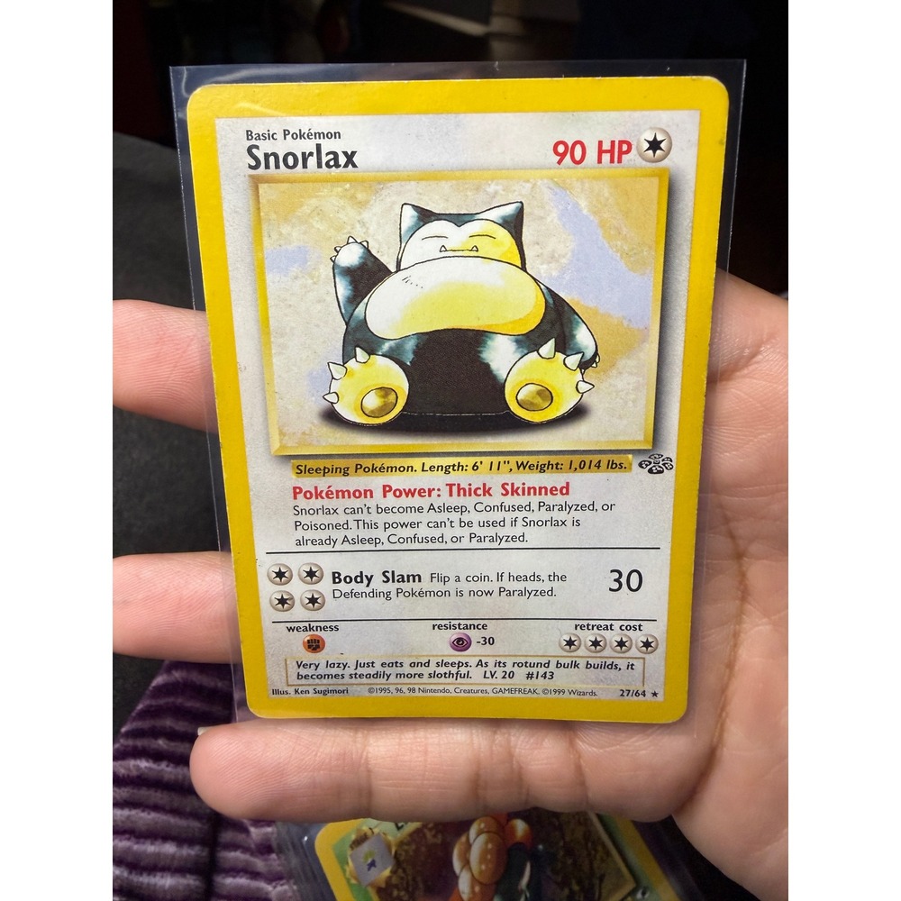 Pokemon Jungle Snorlax 27/64 Rare Non-Holo Vintage 1999 WOTC Card